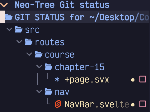 neotree gitstatus dark