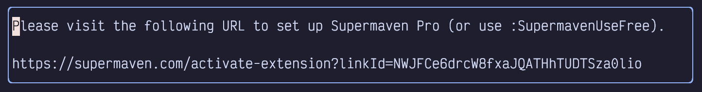 supermaven activation url dark