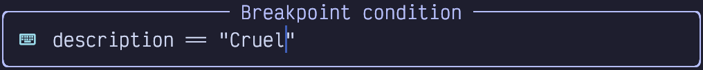 conditional breakpoint dark