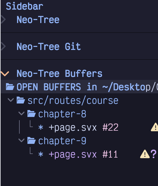 neotree buffers dark