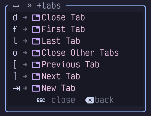 tab menu dark